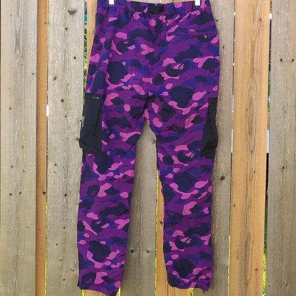 A Bathing Ape Cargo Camo Snow Pants Women's XL BAPE Purple Camo - Picture 2 of 9